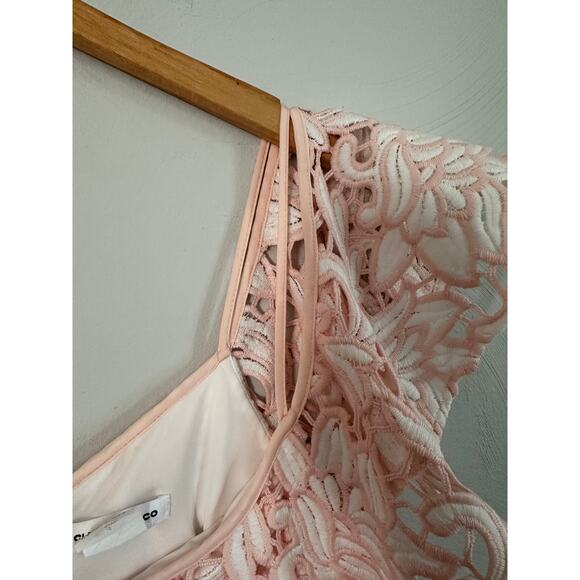 Club Monaco Nawale Pink & White Lace One Shoulder Dress - Picture 9 of 12